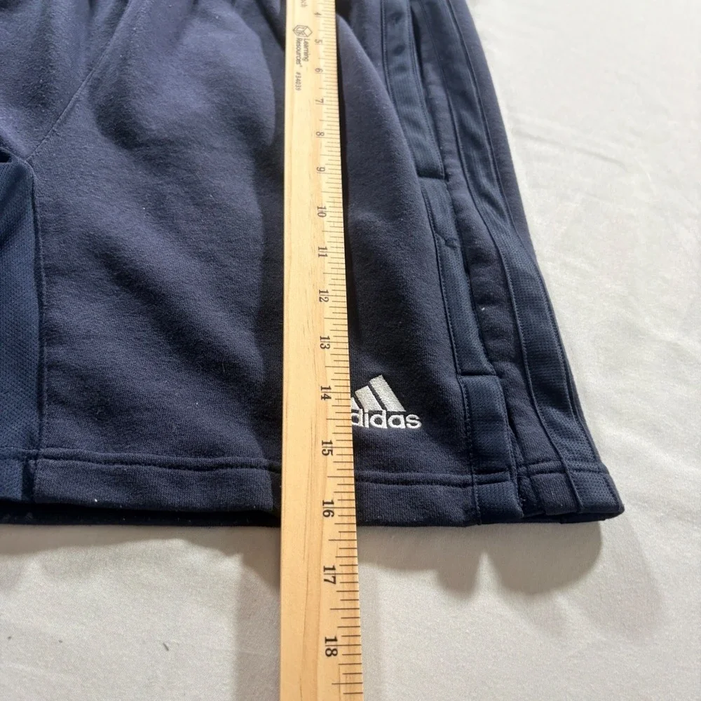 Adidas Knit Athletic Shorts Mens Small Navy Blue 3-Stripe Gym Training Casual